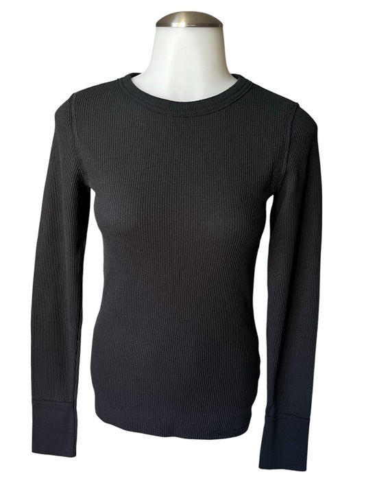 aerie Tops - Size Small Aerie Black Thermal Long Sleeve Crewneck Top 2025 cotton blend